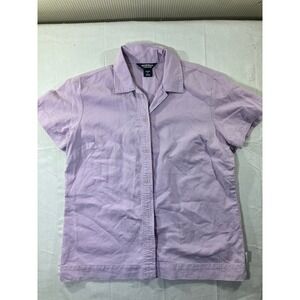 Woolrich Womens Button Down Shirt Lilac Stripe Cotton Casual Size M